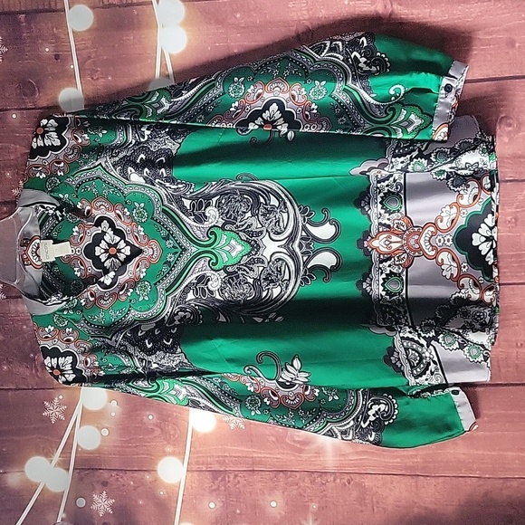 Chico's Paisley Peasant Top Size 2 - Picture 7 of 7